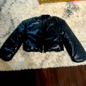 BLANKNYC faux leather puffer bomber jacket Size XS